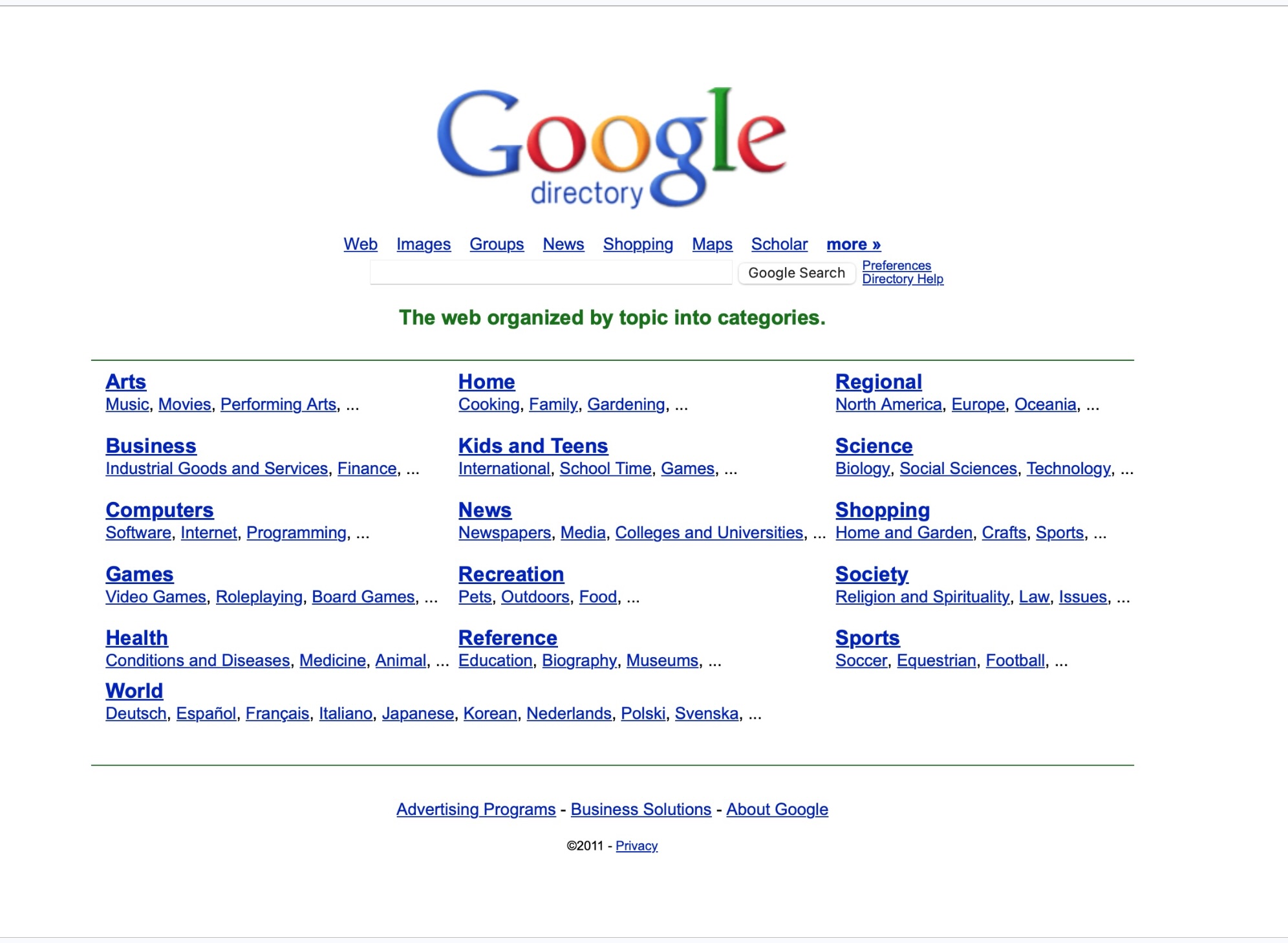 Google in early 2011